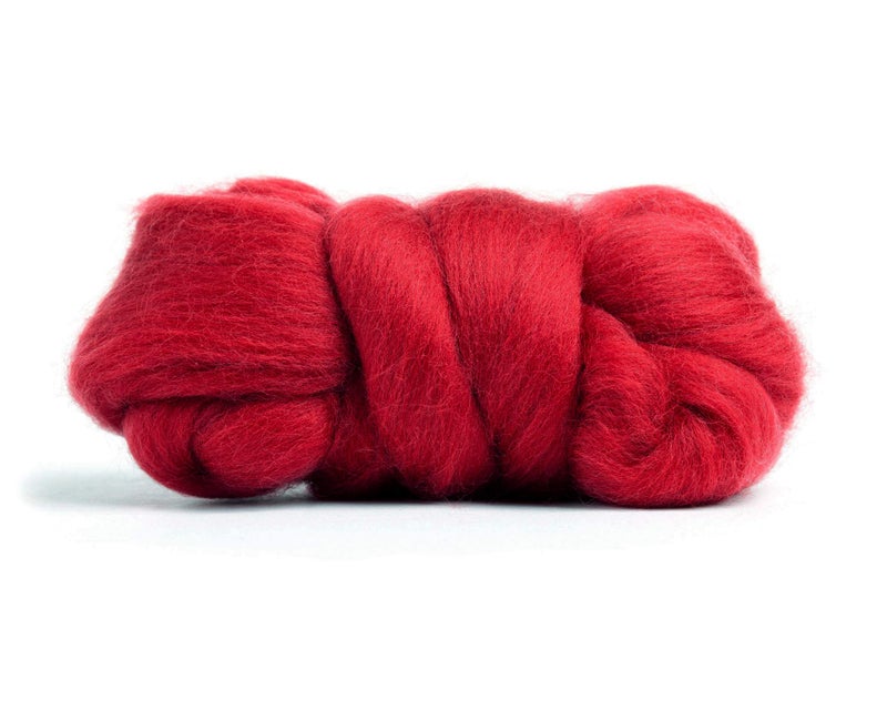 Desert Breeze Distributing 100% Natural Merino Wool Roving - Premium Combed Top Merino Roving Wool - Tapestry, Spinning, Wet Felting & Needle Felting Supplies - 21.5 Micron - 1 oz, Color Cinnabar - Image 2